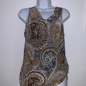 Vintage Brown and Blue Paisley Halter Top